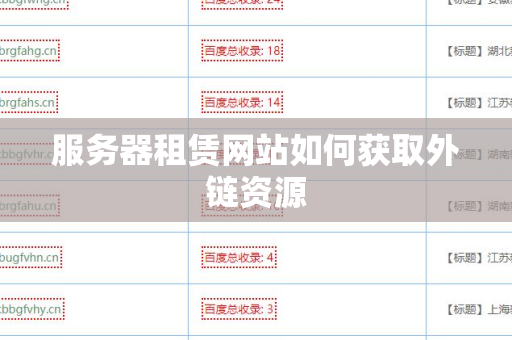 服务器租赁网站如何获取外链资源