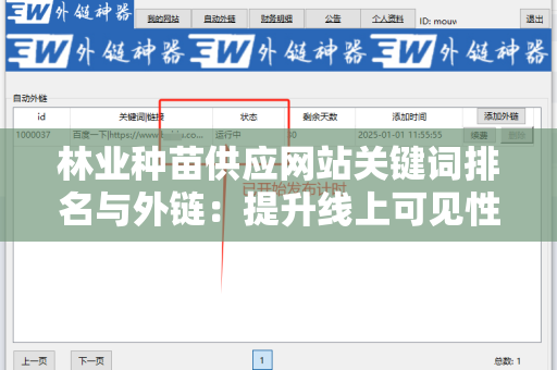 林业种苗供应网站关键词排名与外链：提升线上可见性的战略