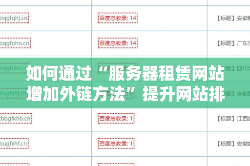 如何通过“服务器租赁网站增加外链方法”提升网站排名