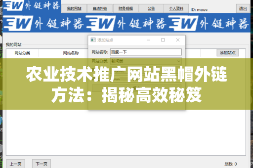农业技术推广网站黑帽外链方法：揭秘高效秘笈