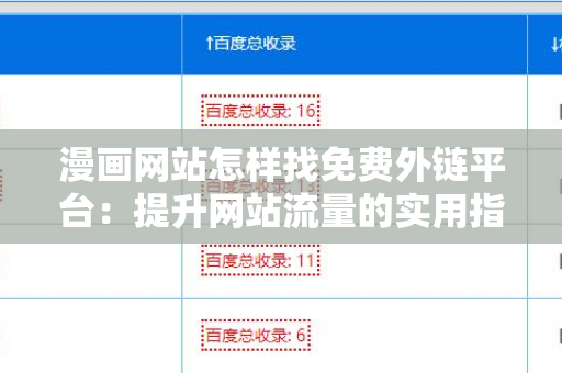 漫画网站怎样找免费外链平台：提升网站流量的实用指南