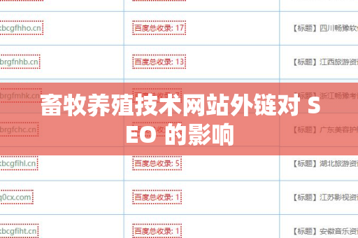 畜牧养殖技术网站外链对 SEO 的影响