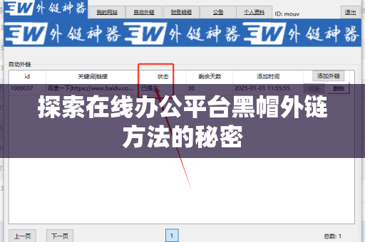 探索在线办公平台黑帽外链方法的秘密