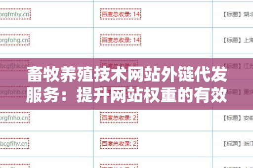 畜牧养殖技术网站外链代发服务：提升网站权重的有效途径