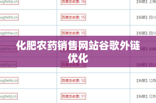 化肥农药销售网站谷歌外链优化