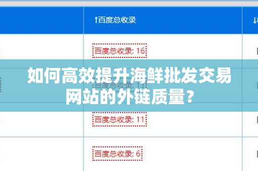 如何高效提升海鲜批发交易网站的外链质量？