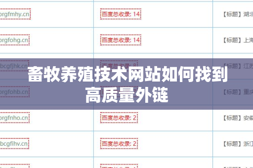 畜牧养殖技术网站如何找到高质量外链