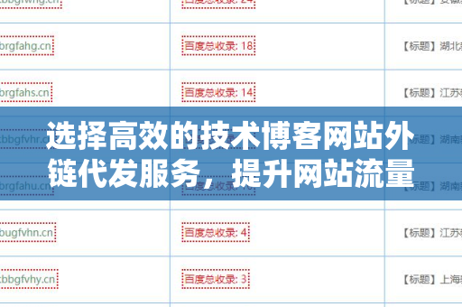 选择高效的技术博客网站外链代发服务，提升网站流量与排名