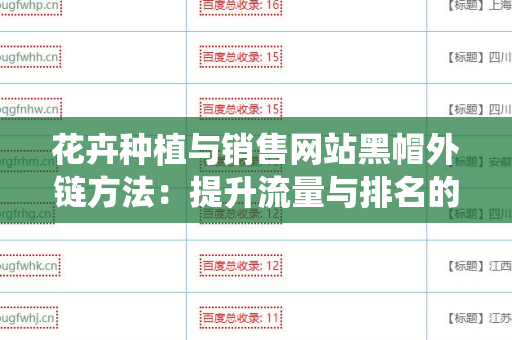 花卉种植与销售网站黑帽外链方法：提升流量与排名的非传统策略