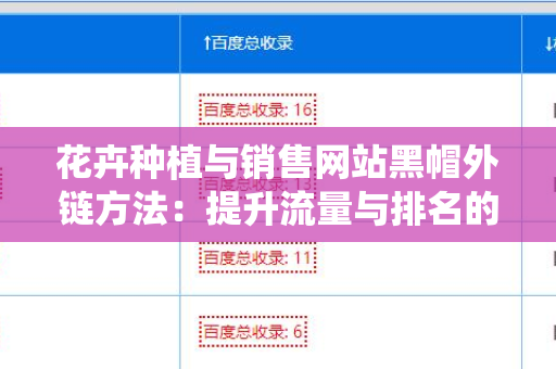 花卉种植与销售网站黑帽外链方法：提升流量与排名的非传统策略