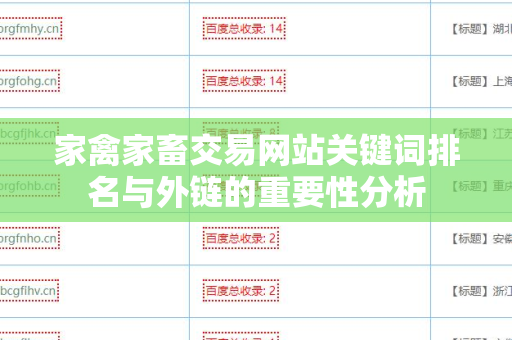 家禽家畜交易网站关键词排名与外链的重要性分析