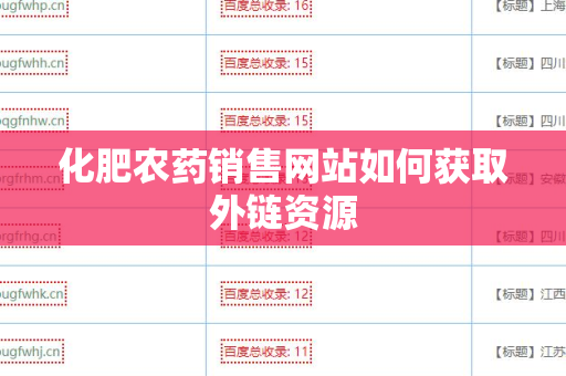 化肥农药销售网站如何获取外链资源