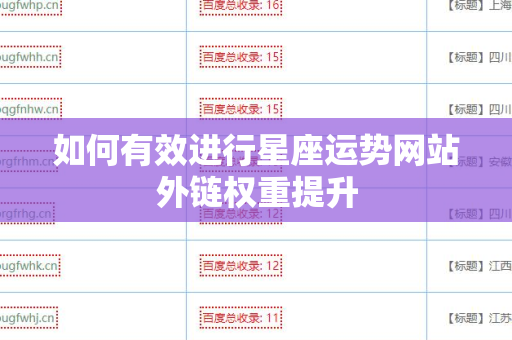 如何有效进行星座运势网站外链权重提升