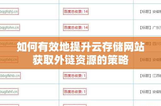 如何有效地提升云存储网站获取外链资源的策略