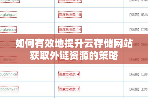 如何有效地提升云存储网站获取外链资源的策略