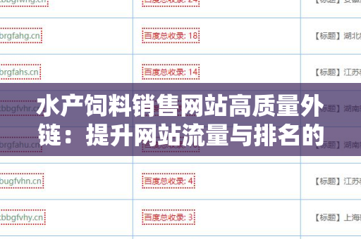 水产饲料销售网站高质量外链：提升网站流量与排名的有效策略