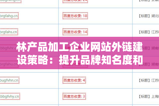 林产品加工企业网站外链建设策略：提升品牌知名度和竞争力