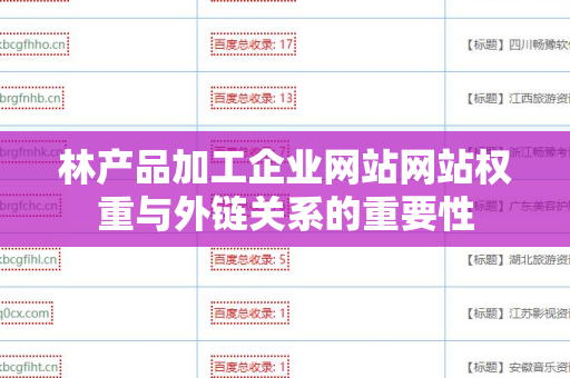 林产品加工企业网站网站权重与外链关系的重要性