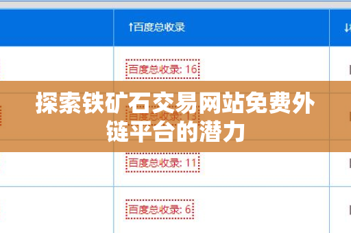 探索铁矿石交易网站免费外链平台的潜力