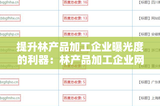 提升林产品加工企业曝光度的利器：林产品加工企业网站外链代发服务