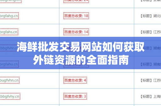 海鲜批发交易网站如何获取外链资源的全面指南