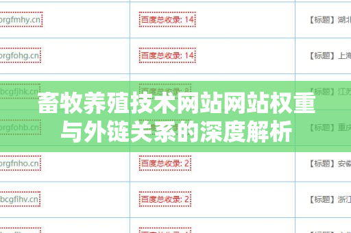 畜牧养殖技术网站网站权重与外链关系的深度解析