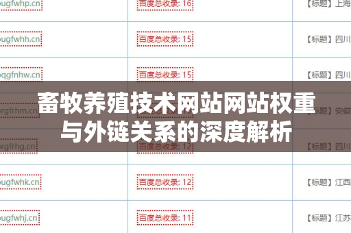 畜牧养殖技术网站网站权重与外链关系的深度解析