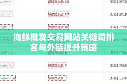 海鲜批发交易网站关键词排名与外链提升策略