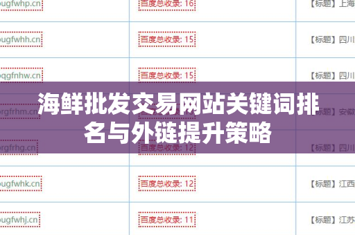 海鲜批发交易网站关键词排名与外链提升策略