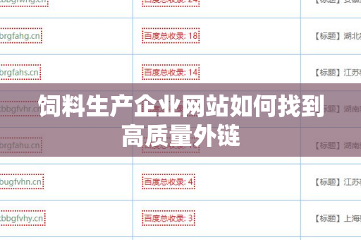 饲料生产企业网站如何找到高质量外链