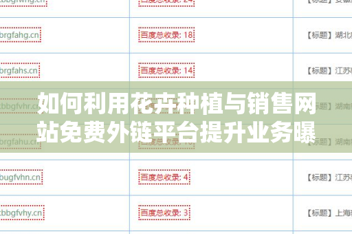 如何利用花卉种植与销售网站免费外链平台提升业务曝光率
