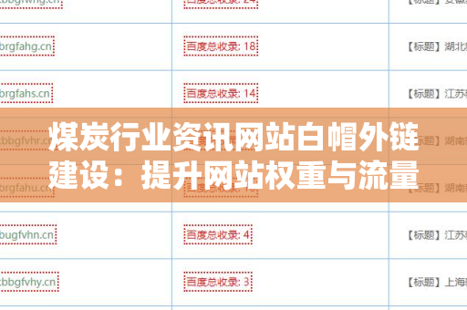 煤炭行业资讯网站白帽外链建设：提升网站权重与流量的有效策略