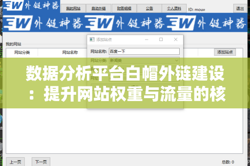 数据分析平台白帽外链建设：提升网站权重与流量的核心策略