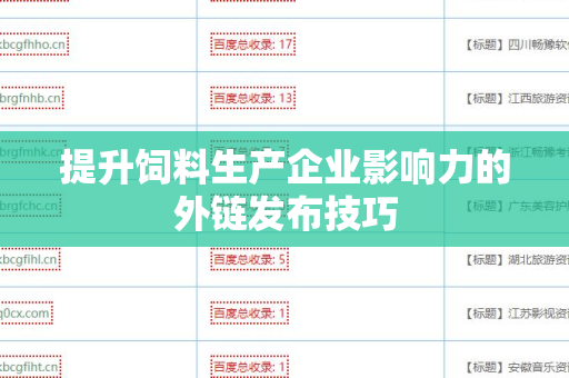 提升饲料生产企业影响力的外链发布技巧