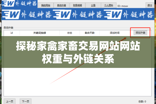 探秘家禽家畜交易网站网站权重与外链关系