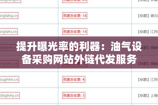 提升曝光率的利器：油气设备采购网站外链代发服务