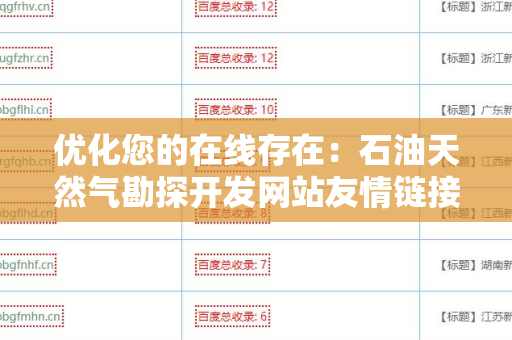 优化您的在线存在：石油天然气勘探开发网站友情链接交换平台