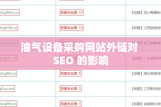 油气设备采购网站外链对 SEO 的影响