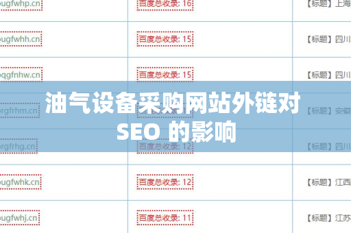 油气设备采购网站外链对 SEO 的影响