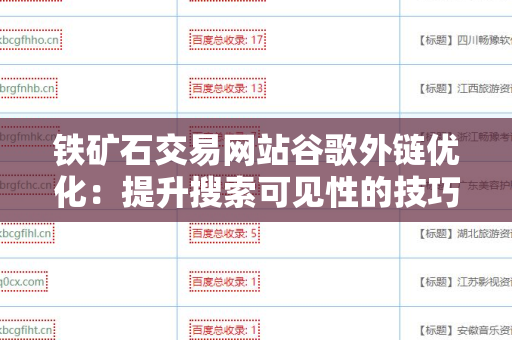 铁矿石交易网站谷歌外链优化：提升搜索可见性的技巧与方法