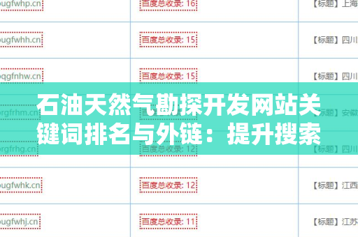 石油天然气勘探开发网站关键词排名与外链：提升搜索引擎可见性的终极指南