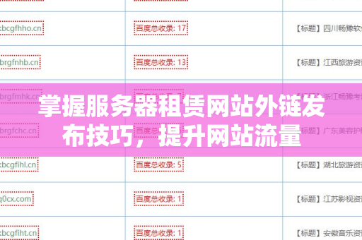 掌握服务器租赁网站外链发布技巧，提升网站流量