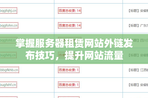 掌握服务器租赁网站外链发布技巧，提升网站流量