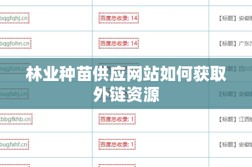 林业种苗供应网站如何获取外链资源