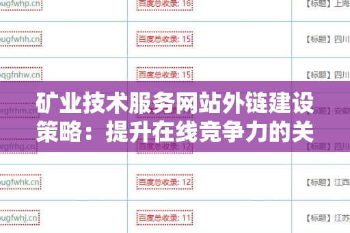 矿业技术服务网站外链建设策略：提升在线竞争力的关键