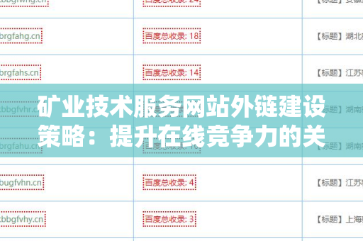 矿业技术服务网站外链建设策略：提升在线竞争力的关键