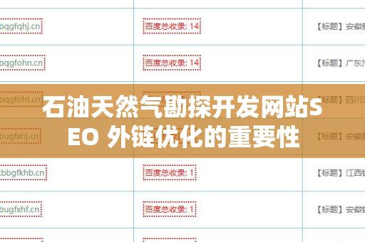石油天然气勘探开发网站SEO 外链优化的重要性