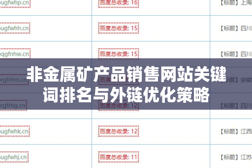 非金属矿产品销售网站关键词排名与外链优化策略