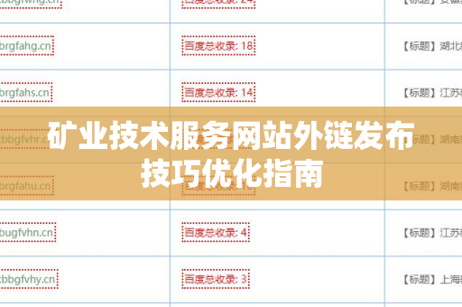矿业技术服务网站外链发布技巧优化指南