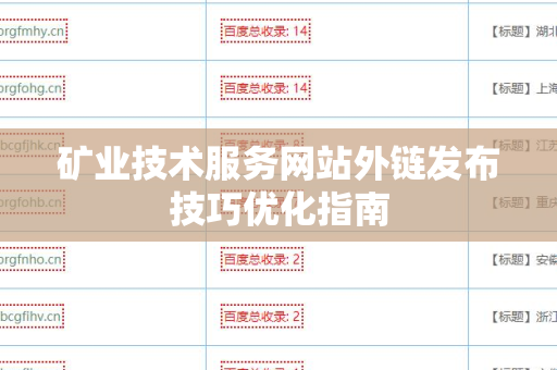 矿业技术服务网站外链发布技巧优化指南